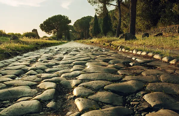 Ancient Roman Cobblestone Road Stone Curators