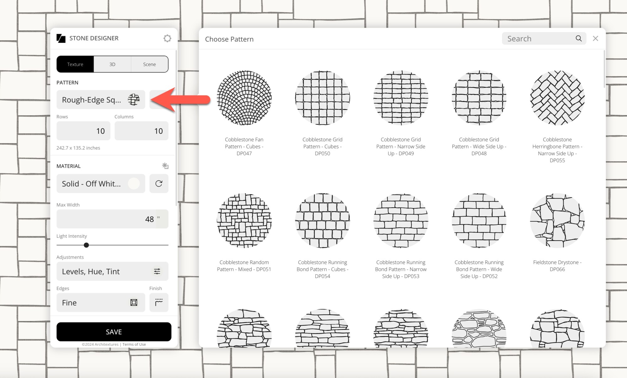 Stone Section Hatch Pattern