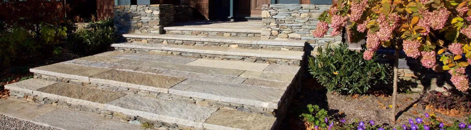 Reclaimed plank paver steps